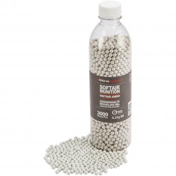 Ultrasport Munición Softair 6 mm/Balas Softair, 3000 piezas, balines 6 mm, 0,25g para revólveres Softair, para carabina aire comprimido y revólveres gas, alto brillo para óptima visibilidad, blanco