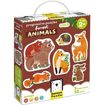 Puzzle Progresivo Animales del Bosque 33 Piezas +2 Años Banana Panda