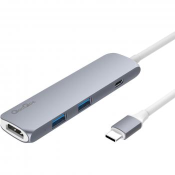 VPrix Chang Adaptador USB Tipo C con Puerto de Carga PD, Color Plateado