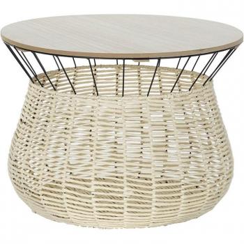 Mesa de Centro DKD Home Decor Negro Natural Metal Hierro Madera MDF 30 x 40 cm 54 x 54 x 40 cm