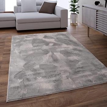 Alfombra de Pelo Largo Paco Home, Lavable en Lavadora, Suave y Acogedora, Gris 200x290 cm