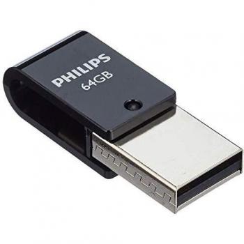 Philips 2 en 1 Black 64 GB OTG Micro USB + USB 2.0