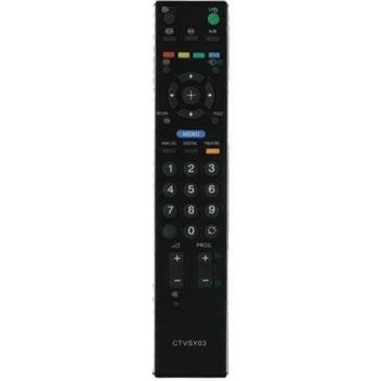 Common TV CTVSY03 Mando a Distancia Universal para Control Remoto de televisores Sony, sin configuración, ergonómico, Negro