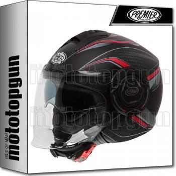 Premier Casco de moto COOL PX9BM DECO, Negro/Gris/Rojo, XL