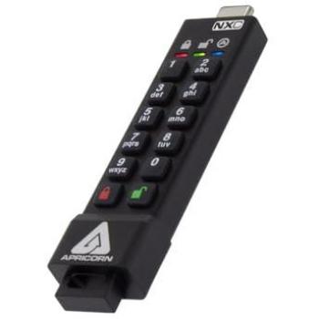 Apricorn Aegis Secure Key 3NXC - Encrypted USB Flash Drive - 256 GB - USB-C 3.2 Gen 1 - FIPS 140-2 Level 3 Certified