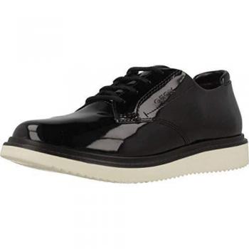Geox J THYMAR Girl B, Zapatos de Cordones Derby Niñas, Negro