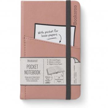 Cuaderno A6 con bolsillo delantero de tapa rígida y tacto suave rosáceo That Company Called If