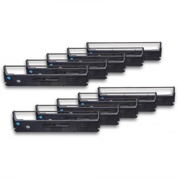vhbw 10x cinta de tinta de nailon para su impresora matricial compatible con Epson LQ-200, LQ-300, LQ-350, LQ200, LQ300, LQ350