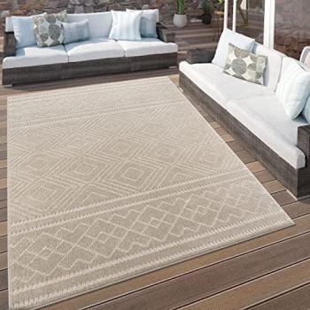 Alfombra Boho Chic Nordica Geométrica Beige 80x250 cm para Salón, Cocina y Terraza - Paco Home