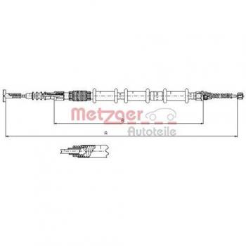 Metzger 491.11 Cable de accionamiento, freno de estacionamiento