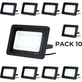 Foco Proyector LED Exterior IP65 Impermeable 30W 2850Lm Luz Cálida para Casa, Garaje, Patio y Terraza - Pack de 10 Focos Proyectores LED Exterior IP65 Impermeable