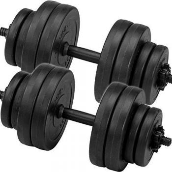 C.P. Sports Juego de pesas cortas, mancuernas mancuernas de 30 kg 2 x barras de pesas con pesas