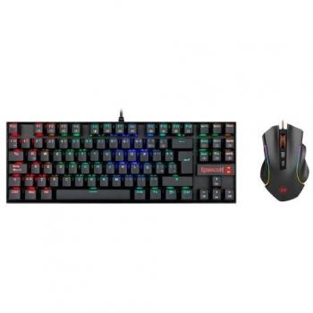 Redragon K552RGB-BA-SP Combo Teclado y Mouse Gamer, Retroiluminado RGB, Mecánico, Negro