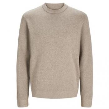 Jersey de Punto Jack & Jones Milano con Cuello Redondo para Hombre en Color Greige, Talla XXL