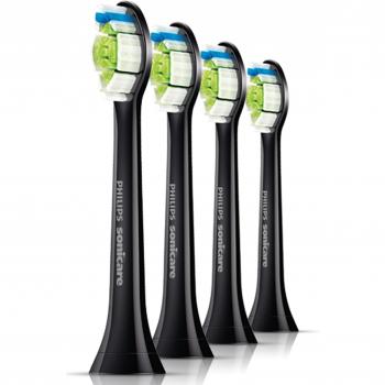 Philips Sonicare DiamondClean HX6064/33 - Set de 4 cabezales estándar para cepillo de dientes eléctrico, color negro