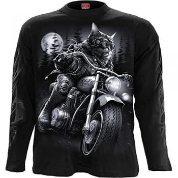 Spiral Nine Lives Long Sleeve Shirt for Men - Black - Sizes M to XXL
