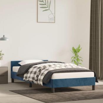 Cabecero de cama azul oscuro de 100x200 cm en terciopelo