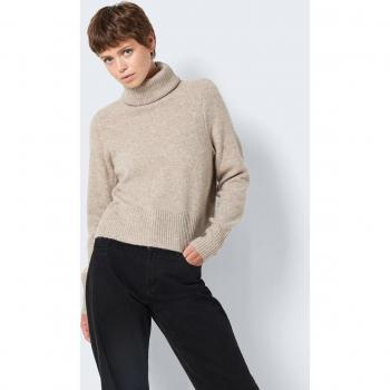 Jersey de punto con cuello vuelto para mujer Noisy May NMFRIVA L/S ROLL NECK KNIT NOOS - XS XL - blanco mezclado