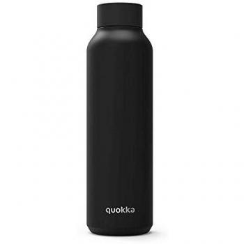 Quokka Solid - Jet Black 630 ML | Botellas De Agua Acero Inoxidable Sin BPA |Botella Térmica De Doble Pared - Mantiene el frío y el Calor para Niños y Adultos