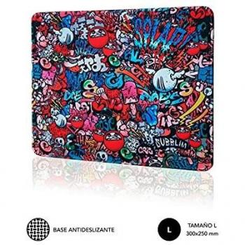 SUBBLIM Alfombrilla Ratón con Deseño Graffiti L Mouse Pad 300x250 Base de Goma Antideslizante Superficie Resistente al Agua