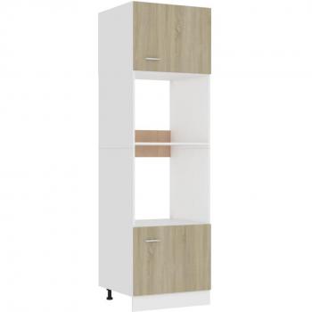 Armario de Microondas Contrachapado Roble Sonoma 60x57x207 cm