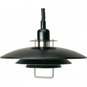 Lámpara colgante de techo Primus en metal y negro/cromo, diámetro 43 cm, tipo domo, casquillo E27