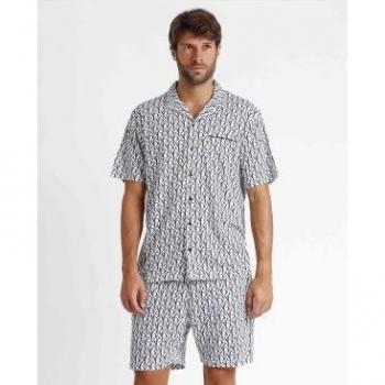 Pijama Abierto Manga Corta Logo Soft para Hombre Admas marino