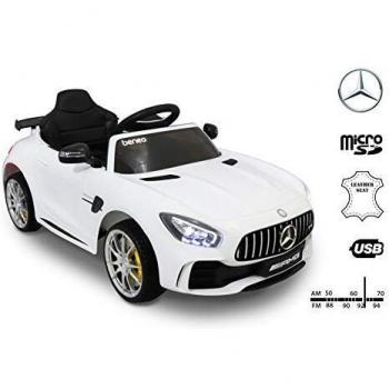 RunRunToys - Coche Deportivo Mercedes AMG GTR S 12 V, color blanco
