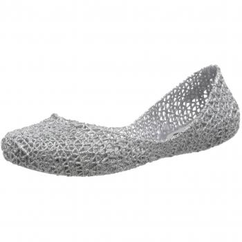 Melissa Campana Papel Vii Silver Glitter Ballet Pumps EU 39