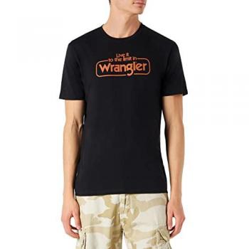 Wrangler Men's Black T-Shirt - Short Sleeve, Slim Fit