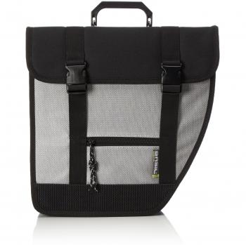 Basil Gepäckträgertasche Tour-Single Rechts Borsa da bicicletta, Unisex Adulto, Multicolore-Nero/Argento, 34 x 15 x 33 cm, 17 Liter