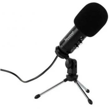Konix Drakkar Lur EVO USB Desktop Microphone for Streaming with Omnidirectional Condenser, Angle-Adjustable Tripod Stand, Pop Filter, and 1.5m Cable - Black