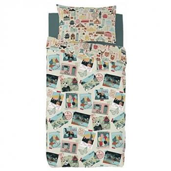 Funda Nórdica Reversible Infantil 100% Algodón Cool Kids Postales 150 x 220 cm Fabricado en España