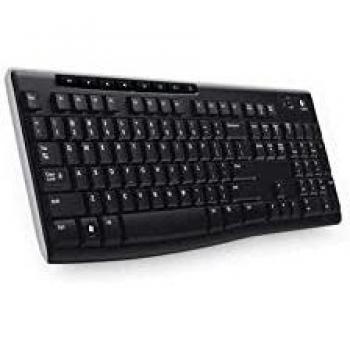 Teclado Inalámbrico Logitech K270, Conexión 2.4 GHz, Disposición QWERTY US Internacional - Color Negro