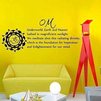 Calcomanías de pared Yoga Namaste Mantra Om Underworld, Tierra y Cielo Mandala Buda vinilo adhesivo pared murales adhesivos de pared de yoga