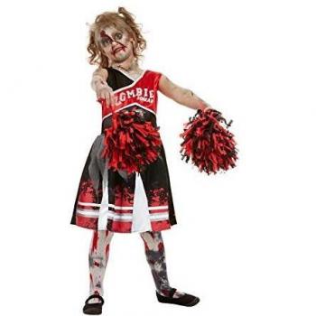 Smiffys 51079S - Disfraz de animadora zombi para niña, talla S, color rojo