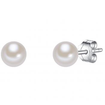 Pendientes de Perlas de Agua Dulce en Plata Esterlina 925 - Aretes de Perlas Blancas para Mujer