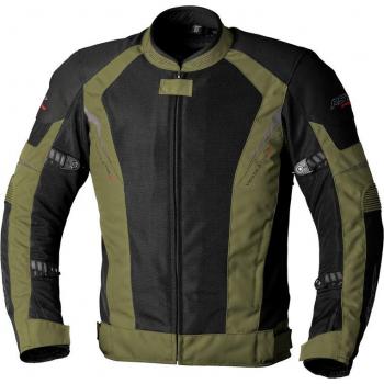 RST Ventilator-X Chaqueta de Moto Textil Verde y Negro, impermeable, con ventilación, protección CE en hombros y codos, ajuste de cintura y puños, reflectante para mayor visibilidad