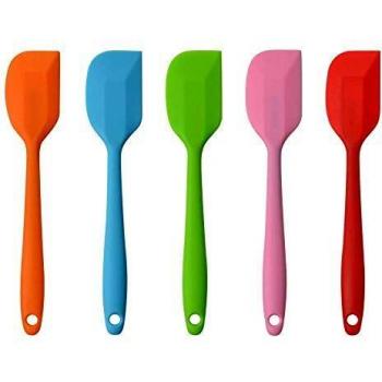 MOACC Espatula de Silicona Lenguas Cocina con Núcleo de Acero, No Tóxico, Antiadherente, Resistente al Calor, Utensilios para Cocina y Horneado, Set de 5 Piezas