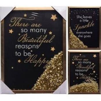 Cuadro decorativo brillante con mensaje 40x30