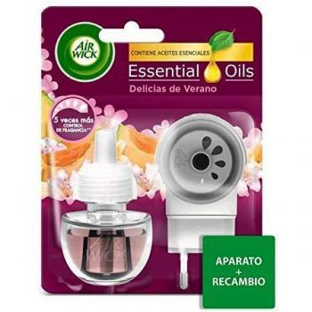 Air Wick Eléctrico - Recambios de ambientador automático eléctrico, esencia para casa con aroma a Delicias de Verano - Aparato y recambio