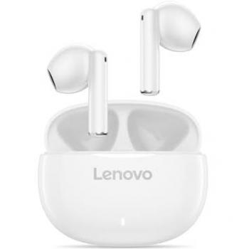 Auriculares Intra-auriculares Lenovo E310 True Wireless Bluetooth 5.3, Resistentes al sudor, Sensor táctil, Puerto Type-C, Cancelación de ruido ambiental - Color Blanco