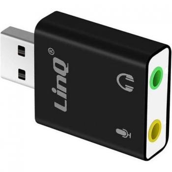 Tarjeta de Sonido Externa USB 2.0 con Jack 3.5mm y Micrófono Surround 7.1 Negra