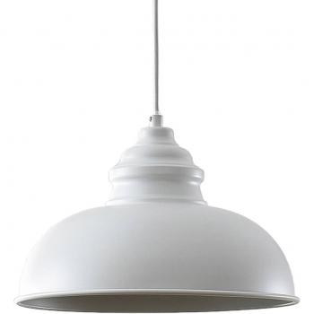 Lámpara colgante Lindby Cliona blanca mate, tipo vintage, material metal, para salón y comedor, 1 llama E27