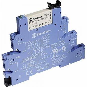 Módulo de Relé Finder 38.61.7 - 12V DC, 6A, 1 Contacto Inversor