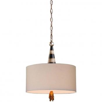 Lámpara colgante Flambeau de Elstead - Lámpara colgante de techo con 2 luces en color Negro, Crema y Pan de oro, tipo de casquillo E27