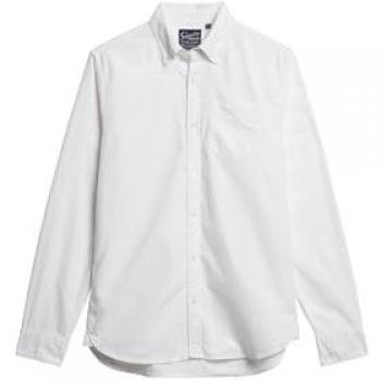 Camisa Oxford Superdry de Algodón Orgánico Manga Larga para Hombre - Color Blanco XL