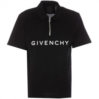 Givenchy Men's Black Cotton Polo Shirt with Logo - Size Small