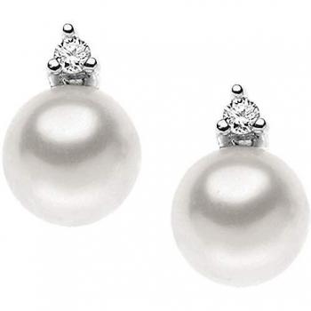 Comete ORP - Pendientes mujer oro blanco 750 con diamante redondo