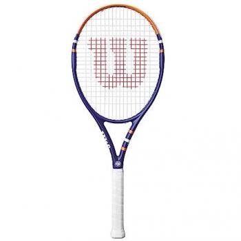 Wilson Roland Garros Equipe HP Raqueta de Tenis Multifunción con marco ligero, tecnología de absorción de vibraciones, diseño inspirado en el torneo de Roland Garros y empuñadura ergonómica